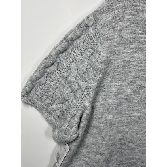 Croft & Barrow Plus Short Sleeve Pointelle Sweater Top Gray Size 4X Lightweight - Picture 11 of 16